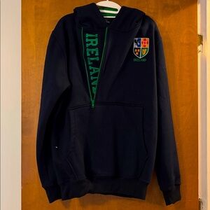 Ireland Live for Rugby Hoodie Mens XXXL Pullover Navy & Green Zip Sweatshirt